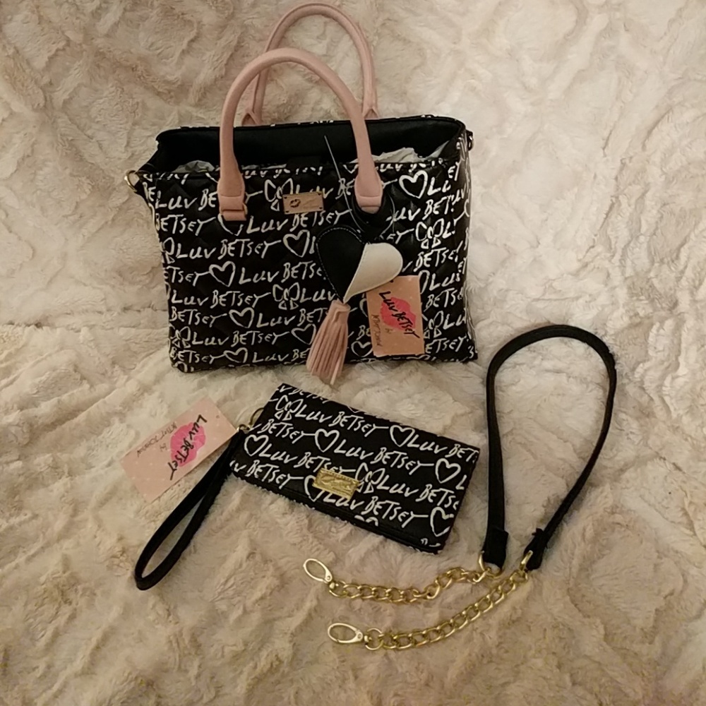 Betsey Johnson satchel and wallet, NWT